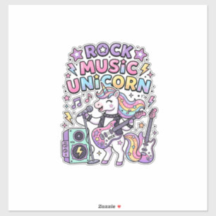 Sticker Licorne Rock Musique Licorne Charme Marketplace Ar