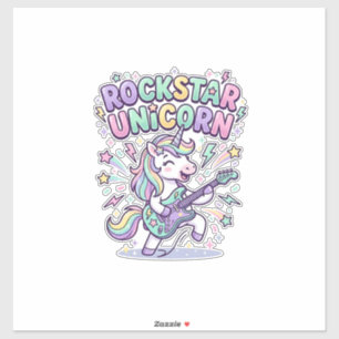 Sticker Licorne Rockstar Licorne Charmant Vêtements Graphi