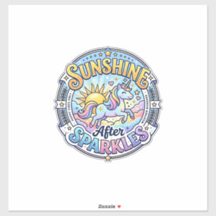 Sticker Licorne Sunshine Après Paillettes POD Prêt Marketp