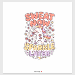 Sticker Licorne Transpiration Maintenant Paillettes Plus T
