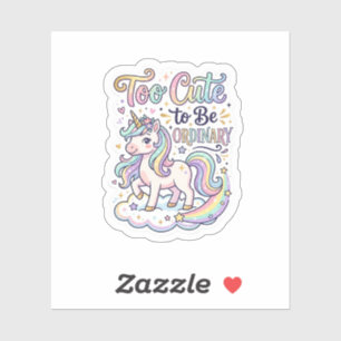 Sticker Licorne Trop Mignonne pour être Ordinaire Vecteur