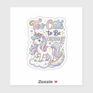 Sticker Licorne Trop Mignonne pour être Ordinaire Vecteur