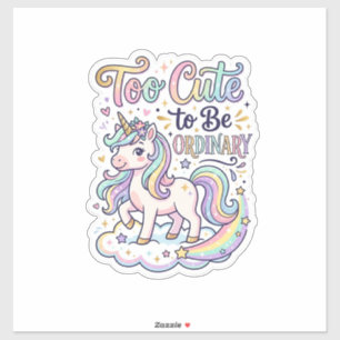 Sticker Licorne Trop Mignonne pour être Ordinaire Vecteur