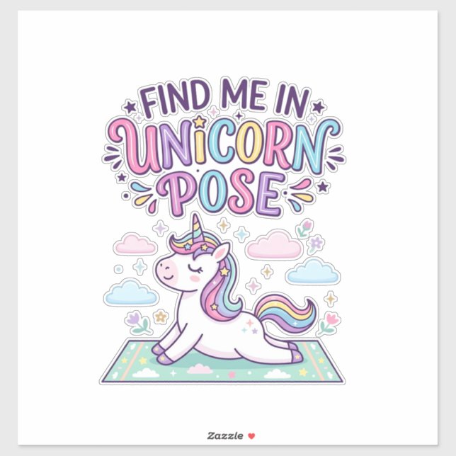 Sticker Licorne Trouvez-moi en Licorne Pose Impression Prê (Feuille)
