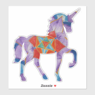 Sticker licorne violette