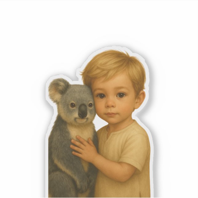 Sticker Lien de la nature sauvage et de l'innocence (Koala (Devant)