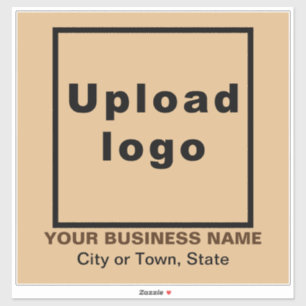 Sticker Lieu d'affaires, Brown léger Grand Carré Vinyl