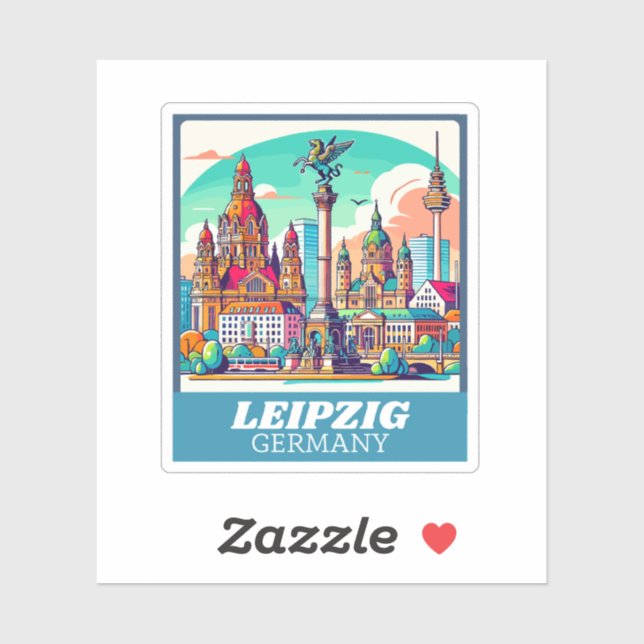 Sticker Ligne aérienne Retro Leipzig (Feuille)
