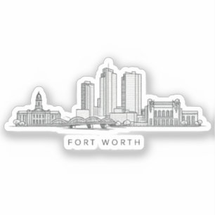 Sticker Ligne artistique minimaliste de la skyline de Fort