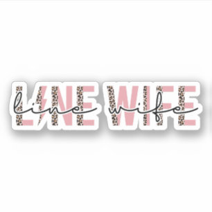 Sticker Ligne Cadeau Femme, Lineman Femme Leopard