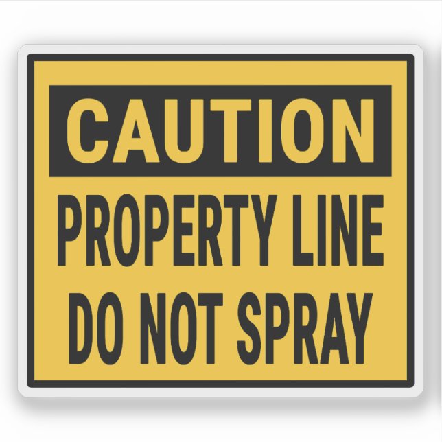 Sticker Ligne de propriétés de prudence Ne pas vaporiser (Devant)