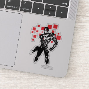 Sticker Ligue de Justice   Cyborg Digital Noir Pop Art