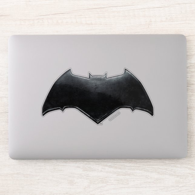 Sticker Ligue de Justice | Symbole de batman métallique (Ordinateur)
