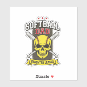 Sticker Ligue de softball père fille design vectoriel vint