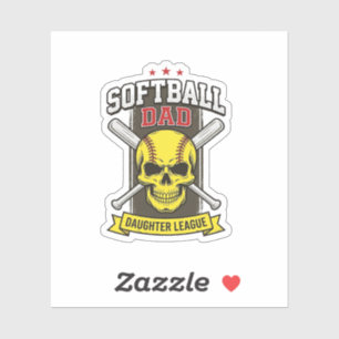 Sticker Ligue de softball père fille design vectoriel vint