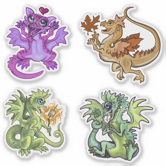 Sticker Lil Dragons adorable Baby Dragon conceptions (Devant)