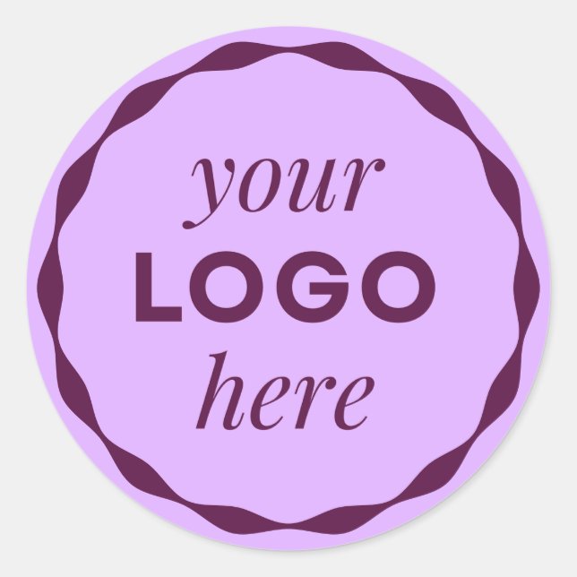 Sticker Lilac Purple Custom Logo Scalloped Circle (Devant)