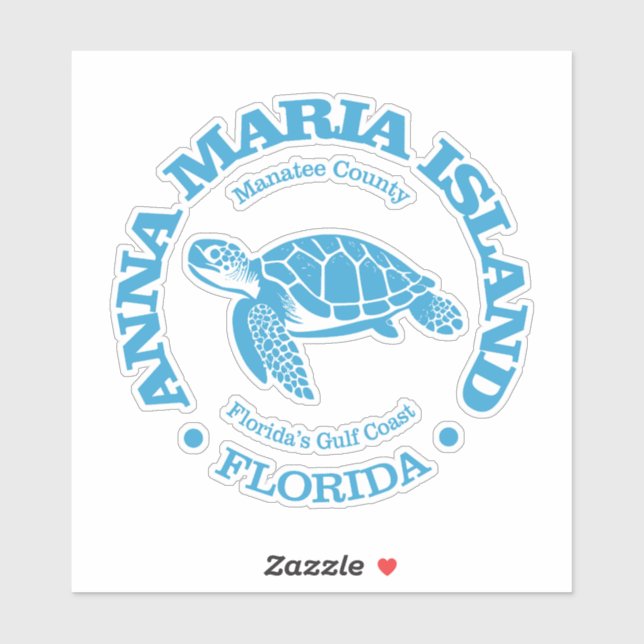 Sticker L'île Anna Maria (tortue de mer) (Feuille)