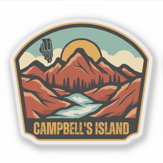 Sticker L'île de Campbell, Illinois  (Devant)