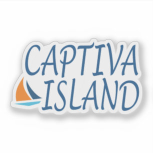 Sticker L'île de Captiva avec motif voilier