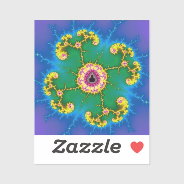 Sticker L'île fractale Mandala (Feuille)