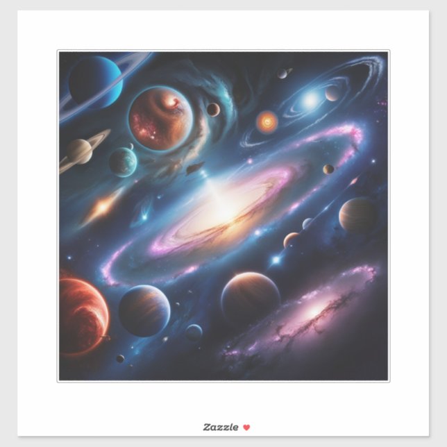 Sticker L'image des planètes (Feuille)