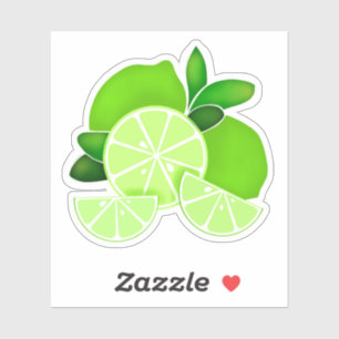Sticker Lime   tranches de chaux   motif d'agrumes ensolei