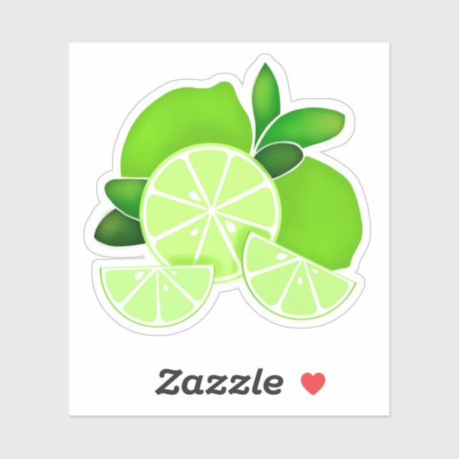 Sticker Lime | tranches de chaux | motif d'agrumes ensolei (Feuille)