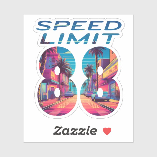 Sticker Limite de vitesse 88 (Feuille)