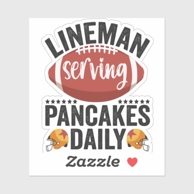 Sticker Lineman Servage Pancakes Daily Funny Football Cade (Feuille)