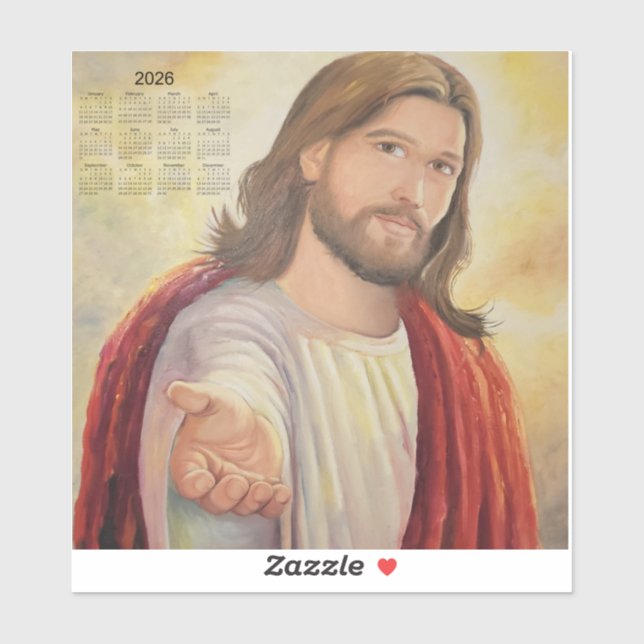 Sticker L'Invitation Divine : Calendrier Jésus 2026 (Feuille)
