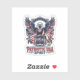 Sticker Lion Aigle Patriotique Hybride Animal Gardien Patr