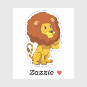 Sticker Lion avec boucles