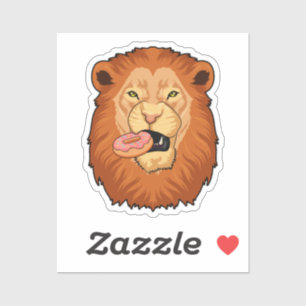 Sticker Lion avec Donut