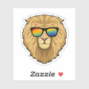 Sticker Lion avec lunettes de soleil