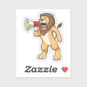 Sticker Lion avec microphone