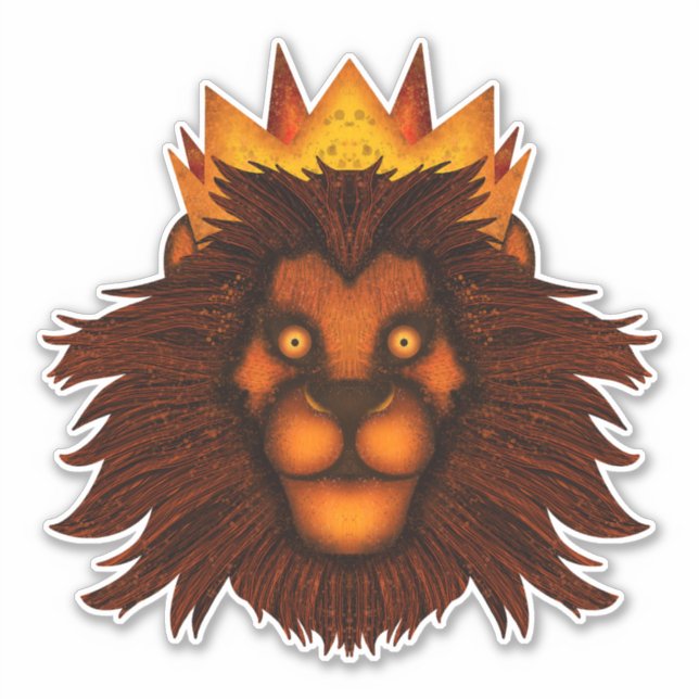 Sticker Lion avec une couronne (Devant)
