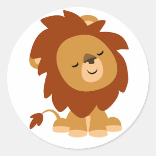 Sticker Lion Cartoon Paisible