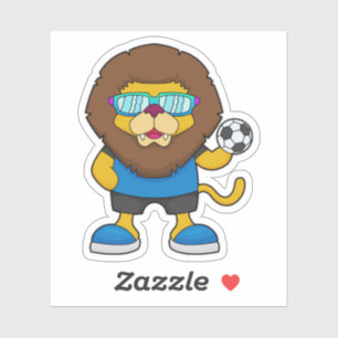 Sticker Lion comme joueur de football avec Soccer