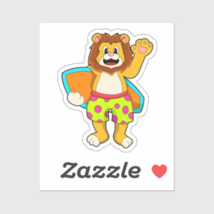 Sticker Lion comme surfer avec Surfer