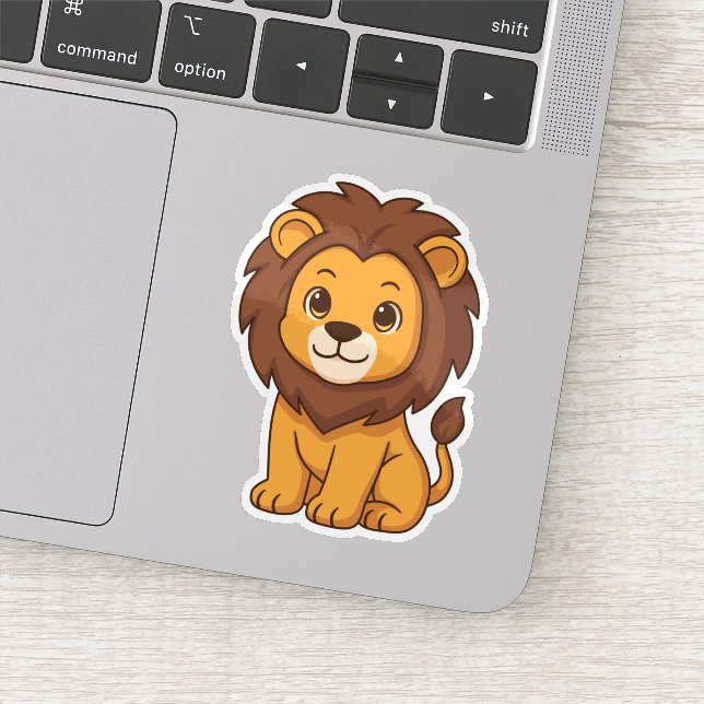 Sticker Lion de dessin animé mignon (Détail)