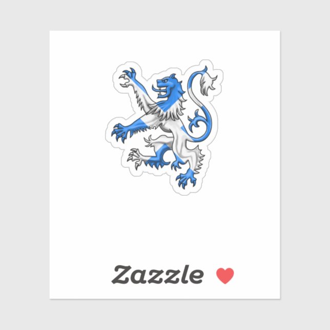 Sticker Lion écossais aux couleurs de St. Andrew (Feuille)