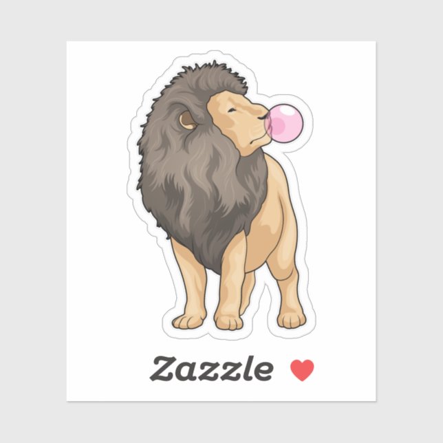 Sticker Lion gomme à mâcher (Feuille)