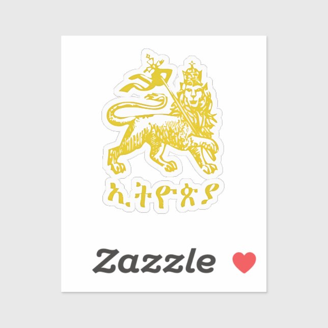 Sticker Lion Judah Haile Selassie I Jah Rastafari HIM  (Feuille)