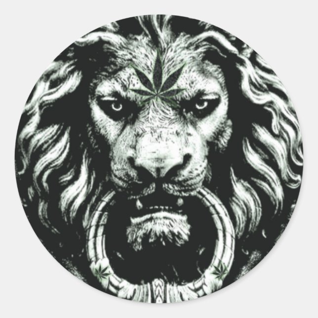 Sticker Lion Pot Leaf (Devant)