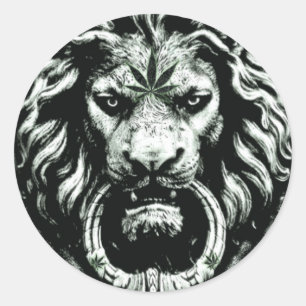 Sticker Lion Pot Leaf