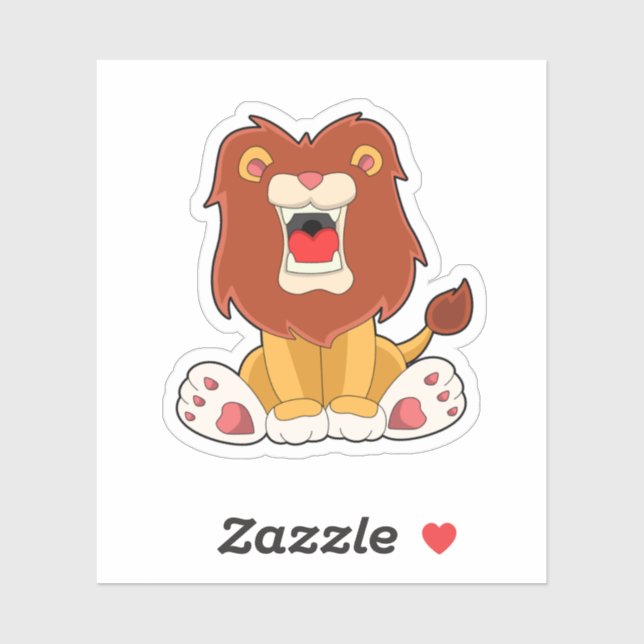 Sticker lion rugissant (Feuille)