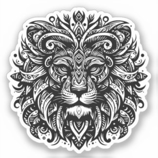 Sticker Lion tribal