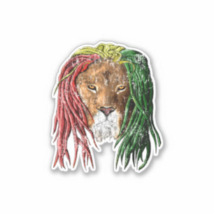 Sticker Lion vintage Rasta Reggae