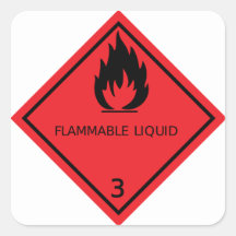 Sticker liquide inflammable